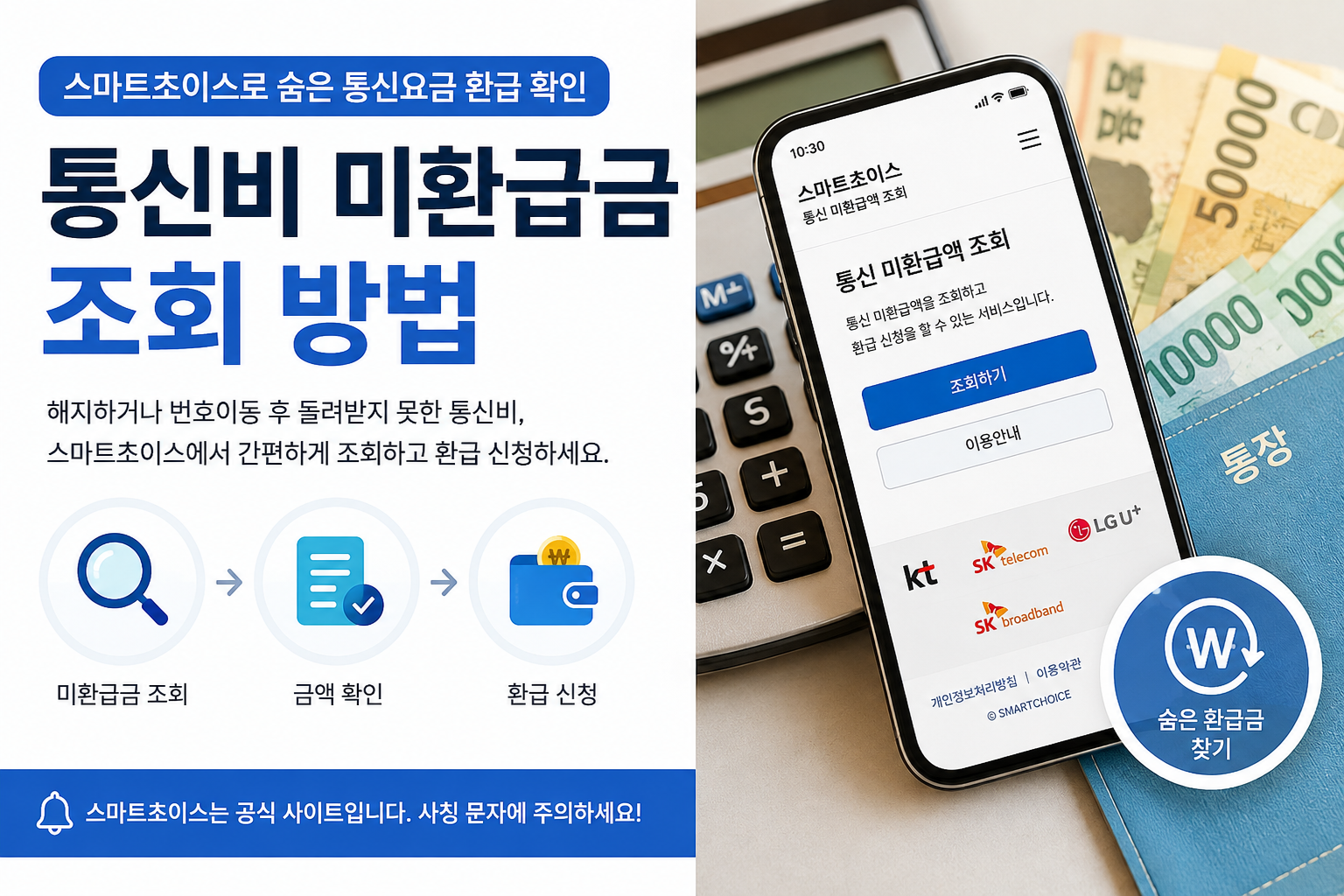 통신비 미환급금 조회 방법과 스마트초이스 환급 확인 안내 이미지