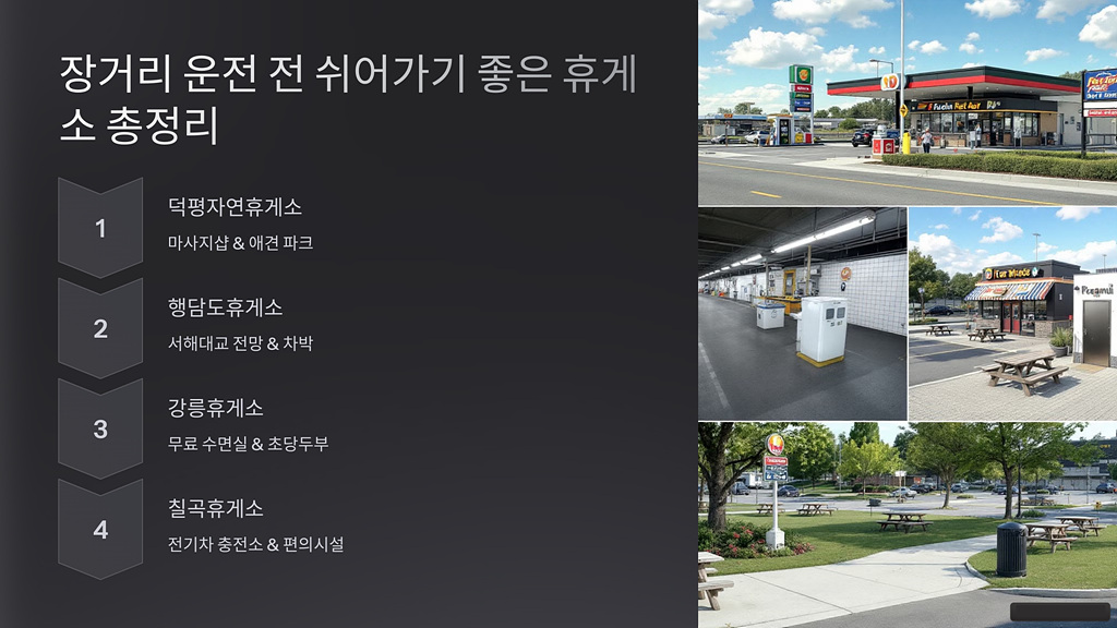 장거리 운전 전 쉬어가기 좋은 휴게소 총정리