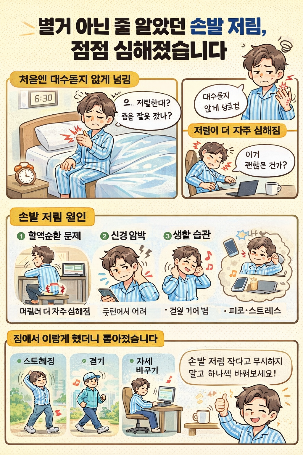 별거 아닌 줄 알았던 손발절임증상