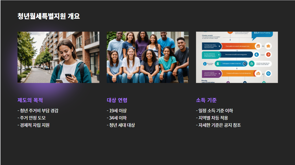 청년월세특별지원: 소득과 재산을 고려하지 않는 특별한 경우