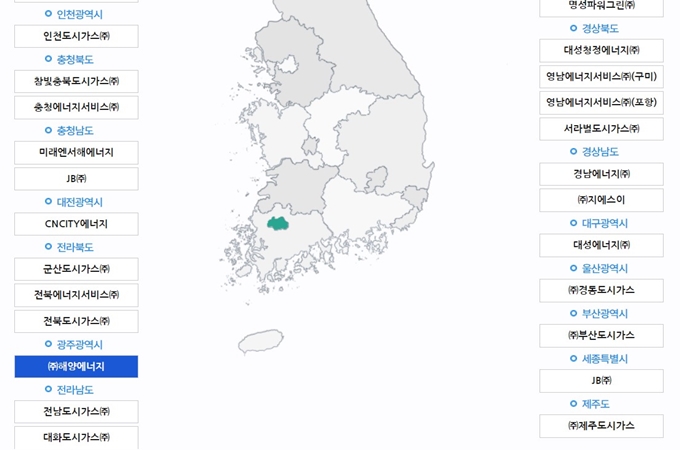 해양에너지 관할 지역