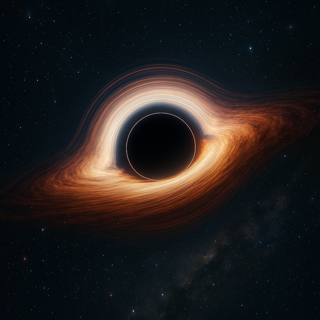 블랙홀의 구조와 시공간 왜곡 현상관련 이미지