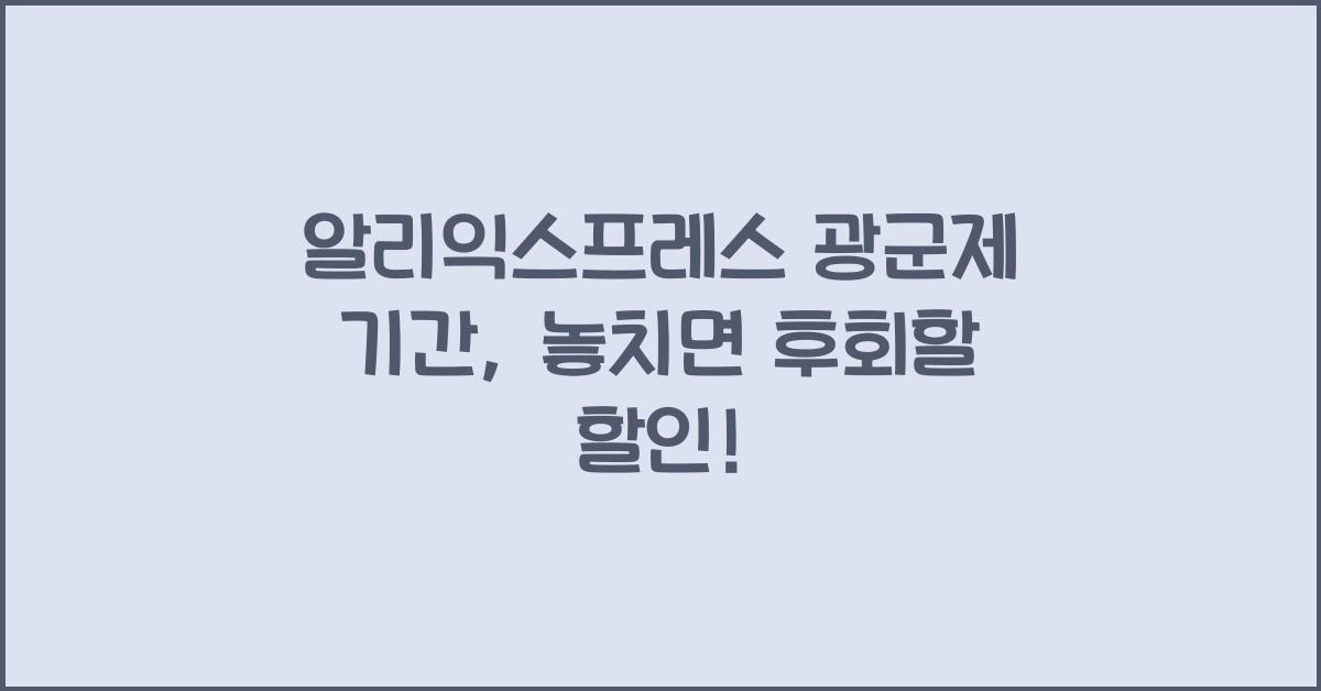알리익스프레스 광군제 기간