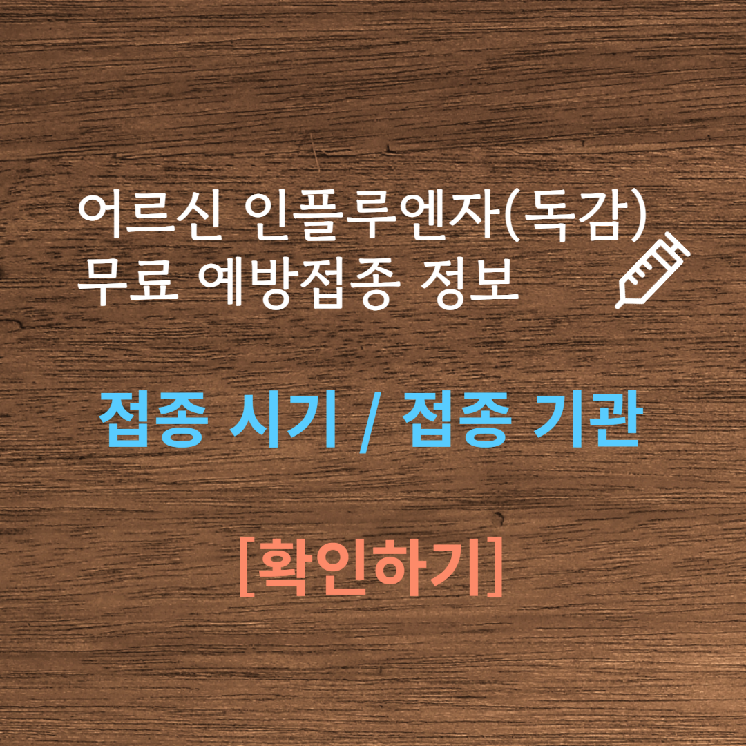 [2024-2025 어르신 독감 예방접종] 독감 예방접종 시기(기간) / 독감 예방접종 65세이상 무료 / 독감 주사 접종 병원 확인
