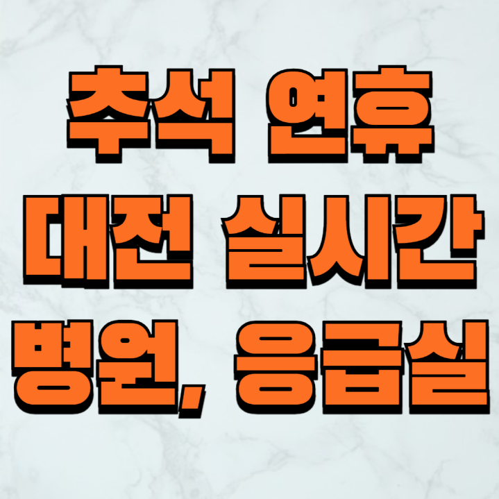 대전 추석 연휴 응급실 병원 약국 실시간 가까운위치