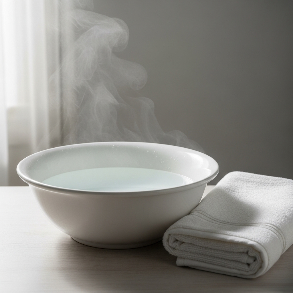 치질 증상 완화를 위한 좌욕과 위생 관리를 상징하는 이미지