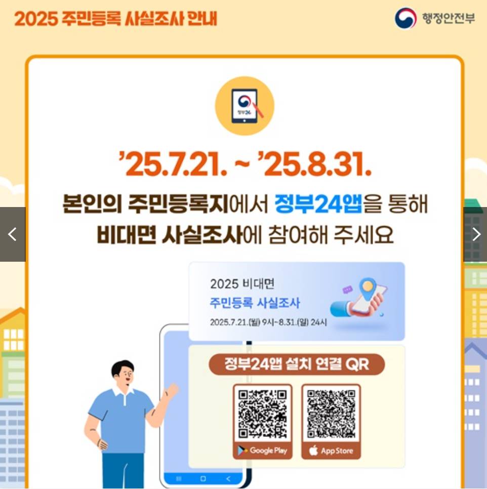2025 주민등록 사실조사 비대면 참여 기간, 방법