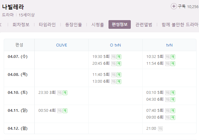 나빌레라 6회 재방송 다시보기 편성표 방송시간 tvN 드라마 회차정보 방송시간 날짜