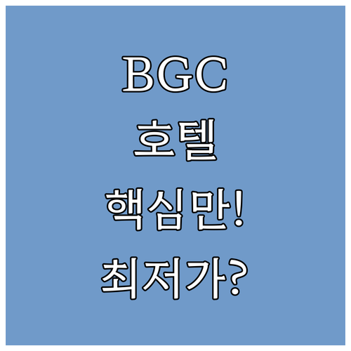 마닐라 BGC 호텔 5곳 완벽 비교 ..