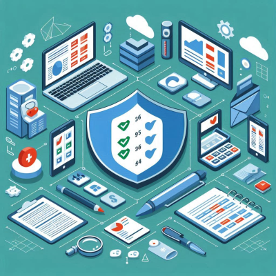 "보안 관련 문서와 표, 분석 도구를 배치한 화면"