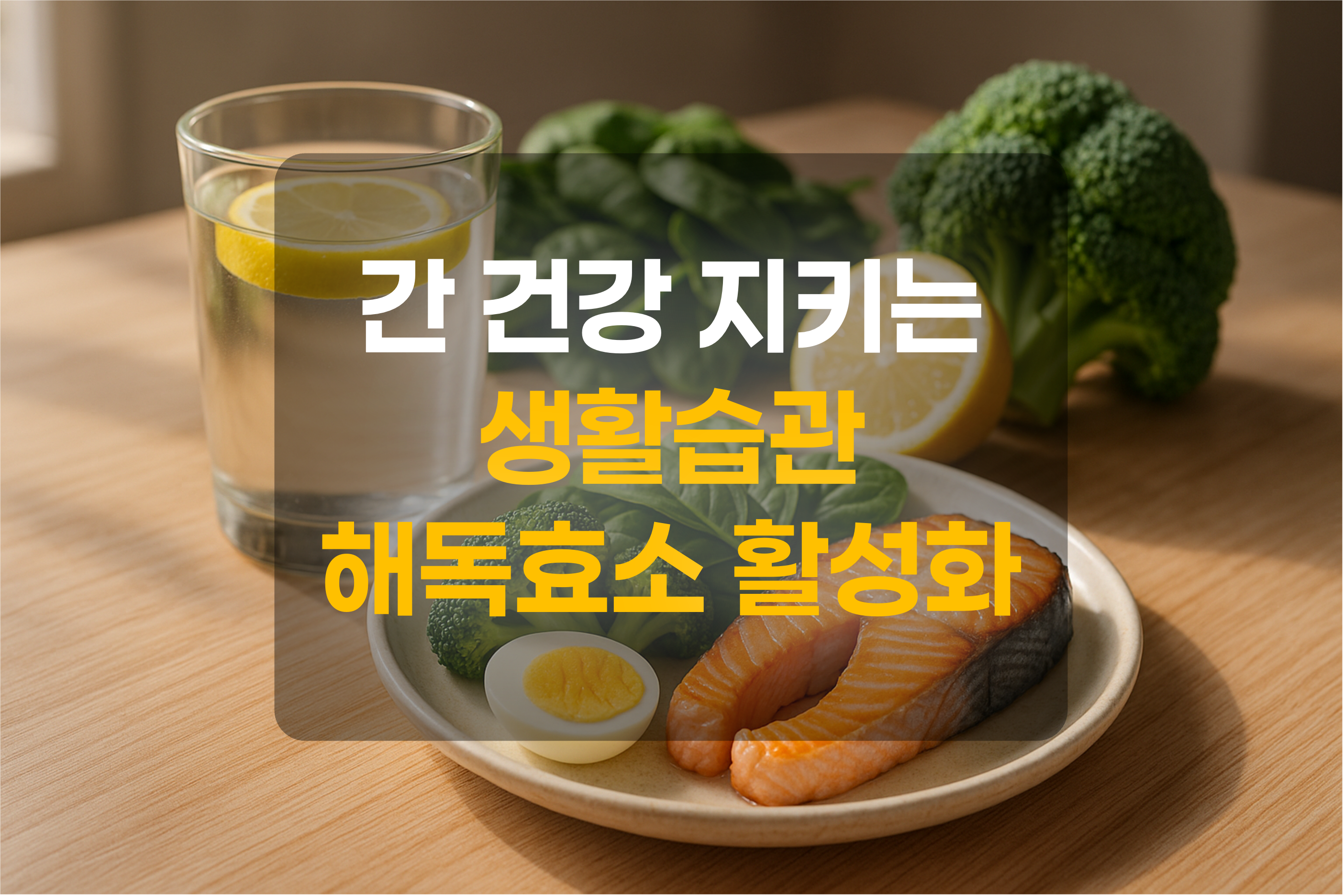 간에 좋은 음식을 표현한 그림