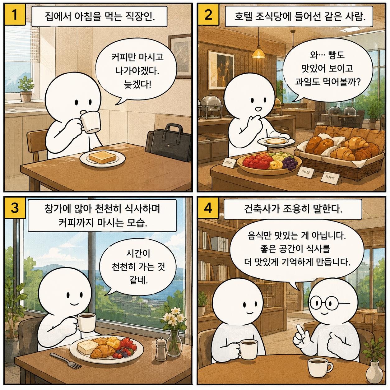 호텔 조식에 대한 웹툰