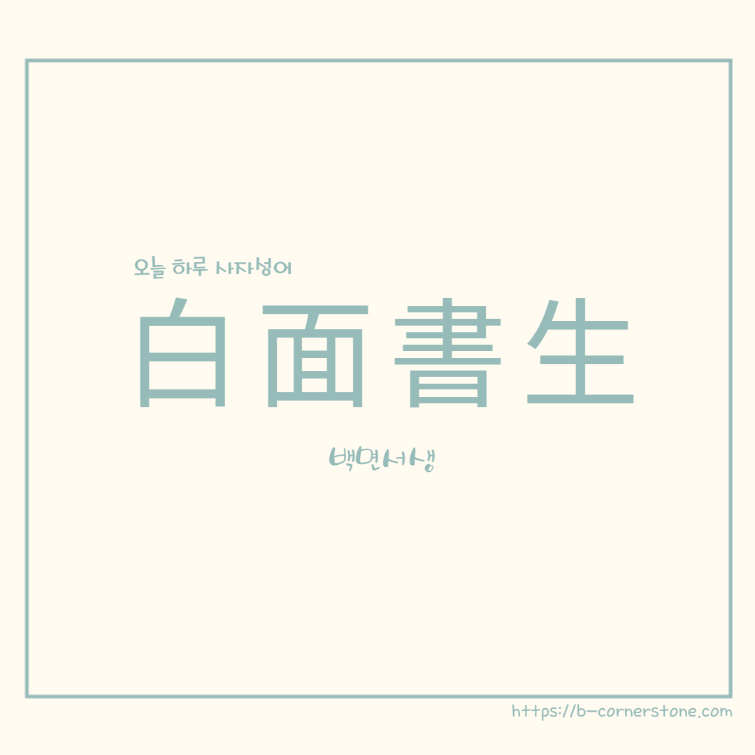 고사성어 백면서생