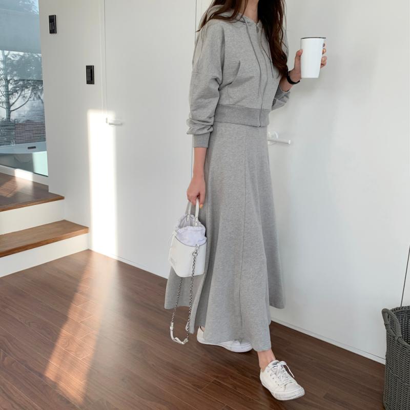 크롭 후드집업 여성트레이닝세트 셋업 츄리닝 상하 세트 엄마등원룩 원마일웨어 캠핑룩