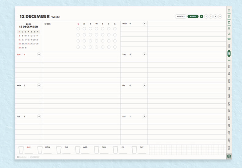 스타벅스 굿노트 플래너 - WEEKLY