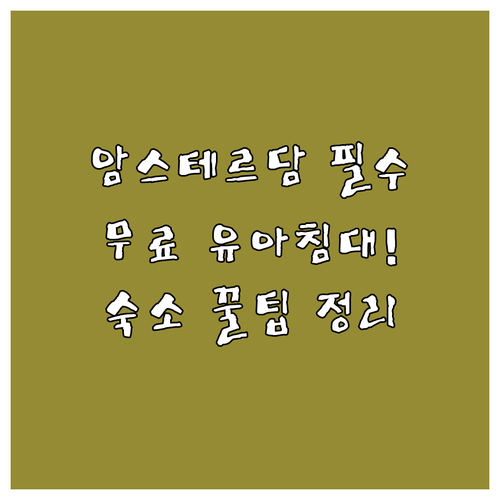 암스테르담 가족 여행 숙소 추천 무료..