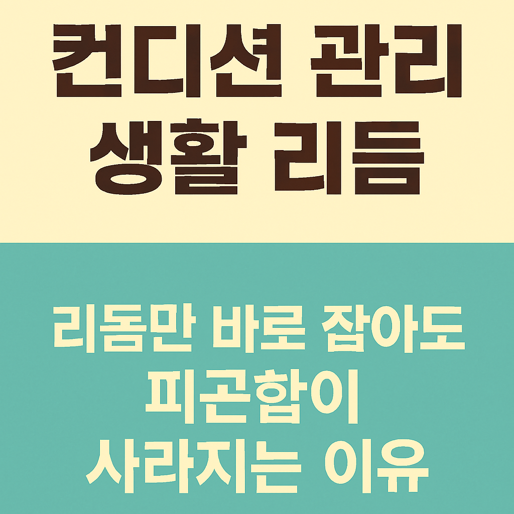 컨디션 관리 생활 리듬