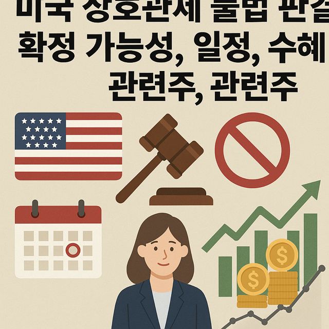 미국 상호관세 불법 판결 확정 가능성, 일정, 수혜주, 관련주