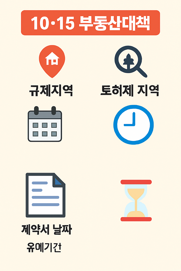 10.15 부동산대책 규제지역, 토허제 지역, 적용일정, 계약서 날짜, 유예기간