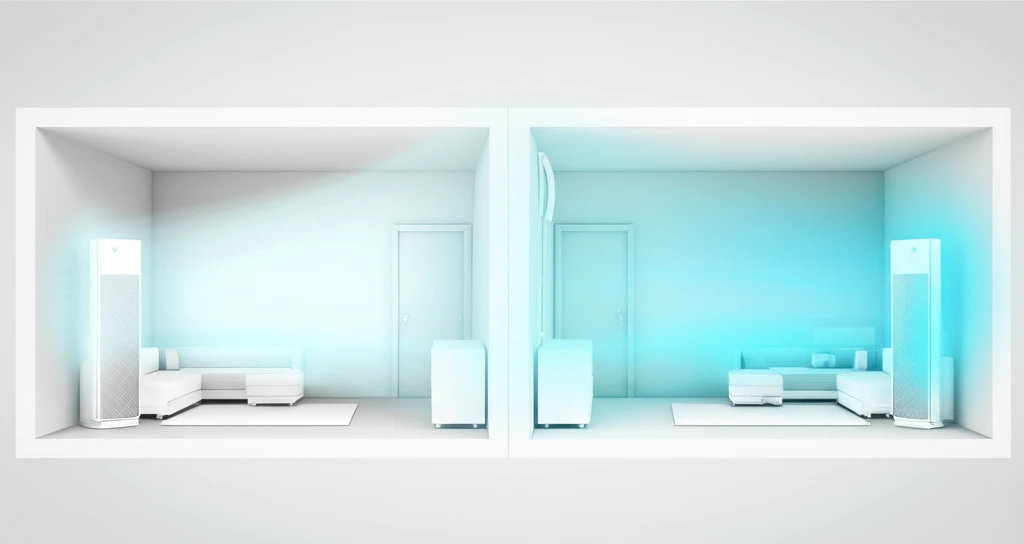 공기청정기 거실과 방에 2대 나누어 ..