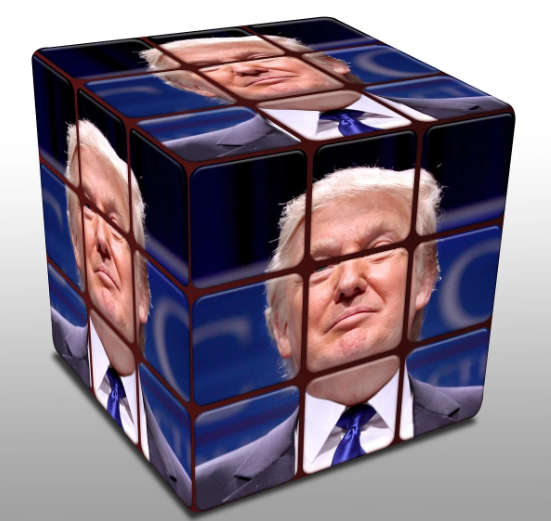 큐브속 트럼프 사진
