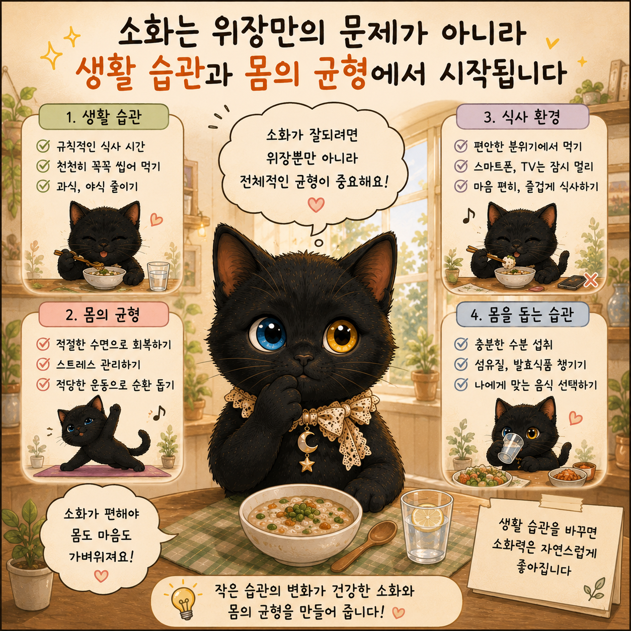 소화는 위장만의 문제가 아니라 생활 습관과 몸의 균형에서 시작됩니다