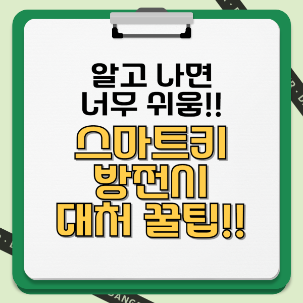 알고나면 너무쉬움, 스마트키 방전시 대처 꿀팁 텍스트 썸네일