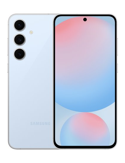 S24FE 블루 전후면 사진 확실히 23FE 대비 베젤이 많이 줄어듬