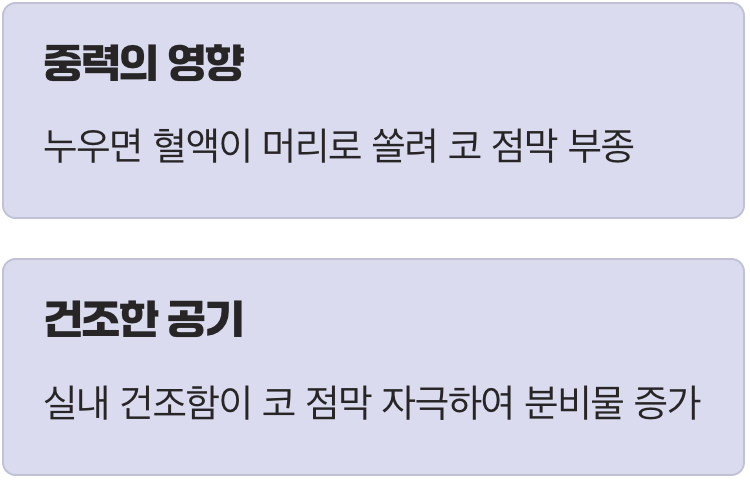 왜 유독 밤에만 코가 더 막힐까?