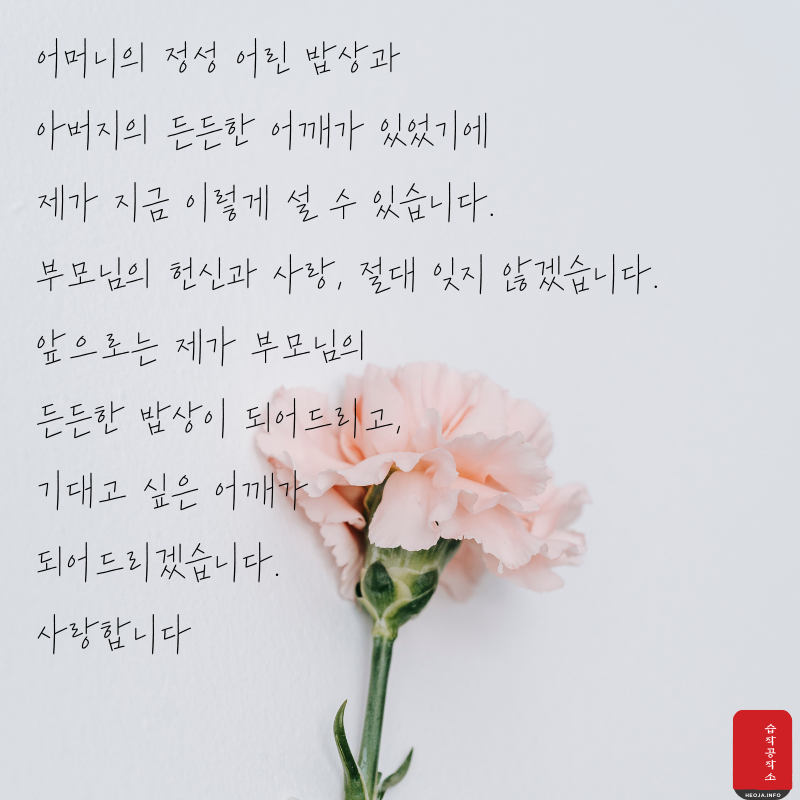 어버이날 인사말 감사 편지 이미지 문구
