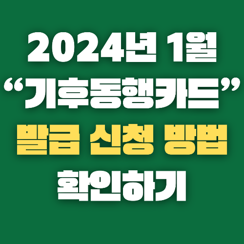 기후동행카드 신청방법과 발급방법 빠르게 알아보기