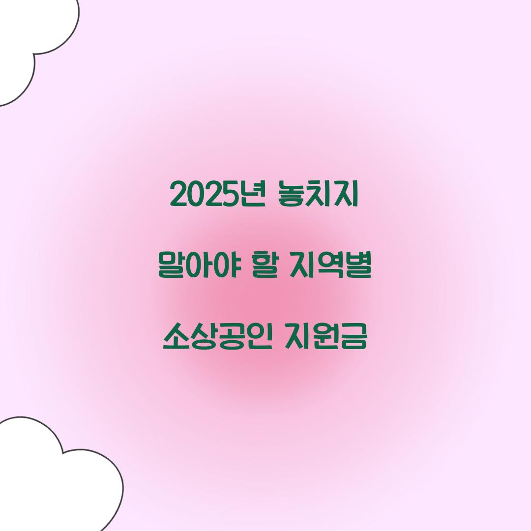 지역별 소상공인 지원금