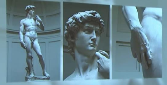 손의 힘줄과 다리 근육은 전쟁을 나가기 직전의 긴장감있는 모습을 표현한 것