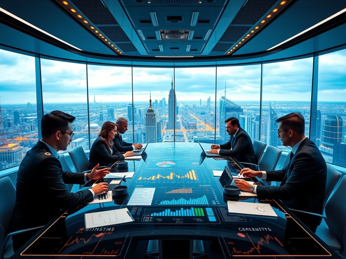 AI 300조 투자를 결정하는 EU의 회의하는 장면