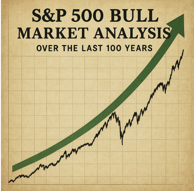 지난 100년 동안 S&P500 강세장 역사를 연상시키는 이미지