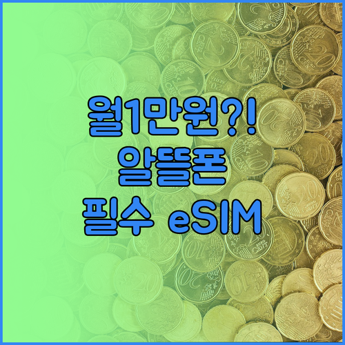 월 1만원 미만 알뜰폰 eSIM 추천..