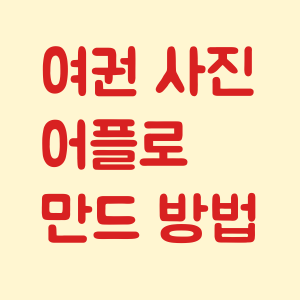 여권사진 어플로 만드는 방법