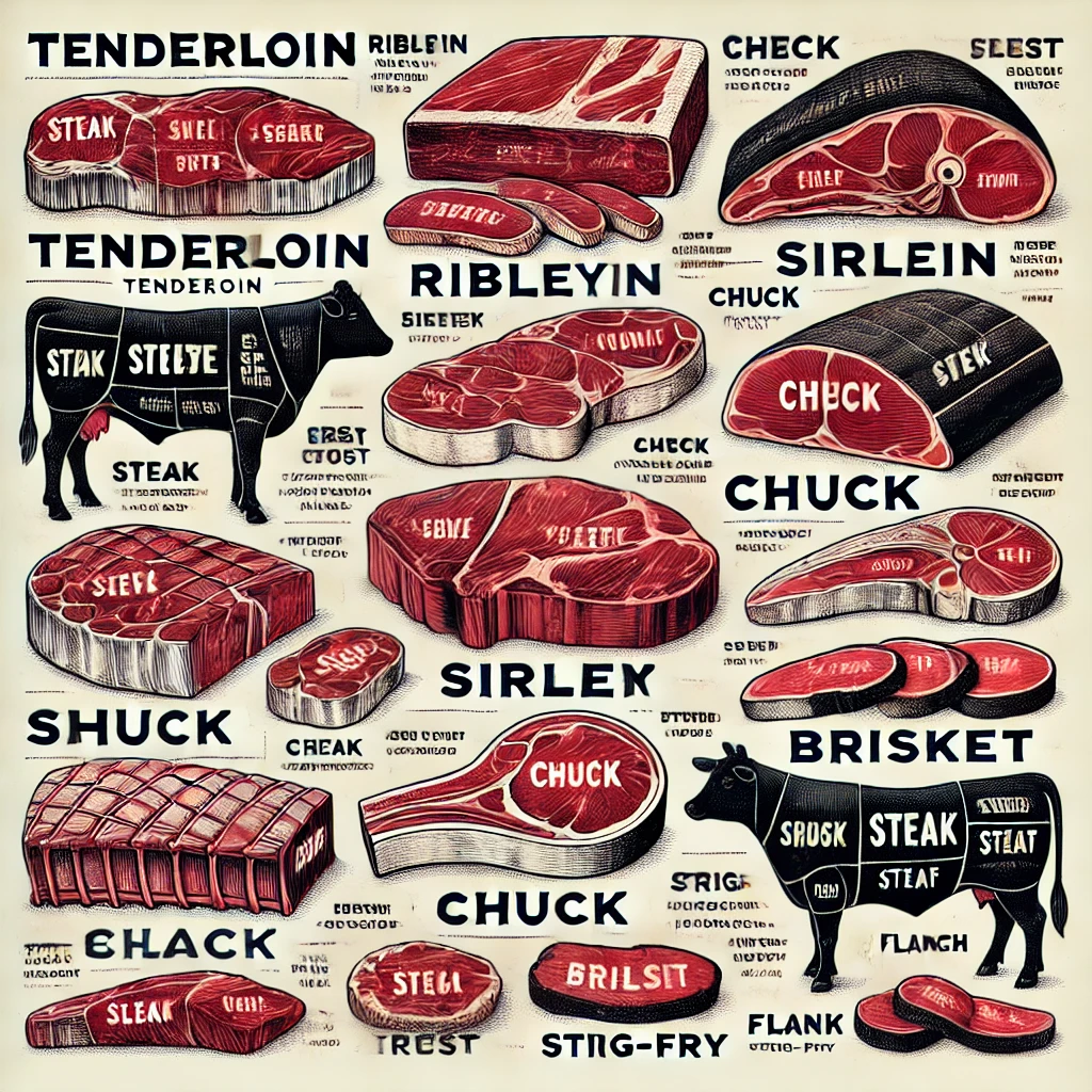 소고기 부위 설명 이미지