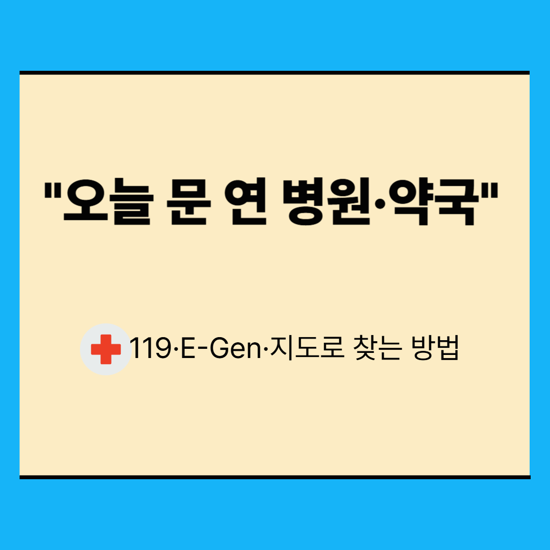 주말 공휴일 병원 찾기 (오늘 문 연 약국, 야간 소아과 5분 해결법)