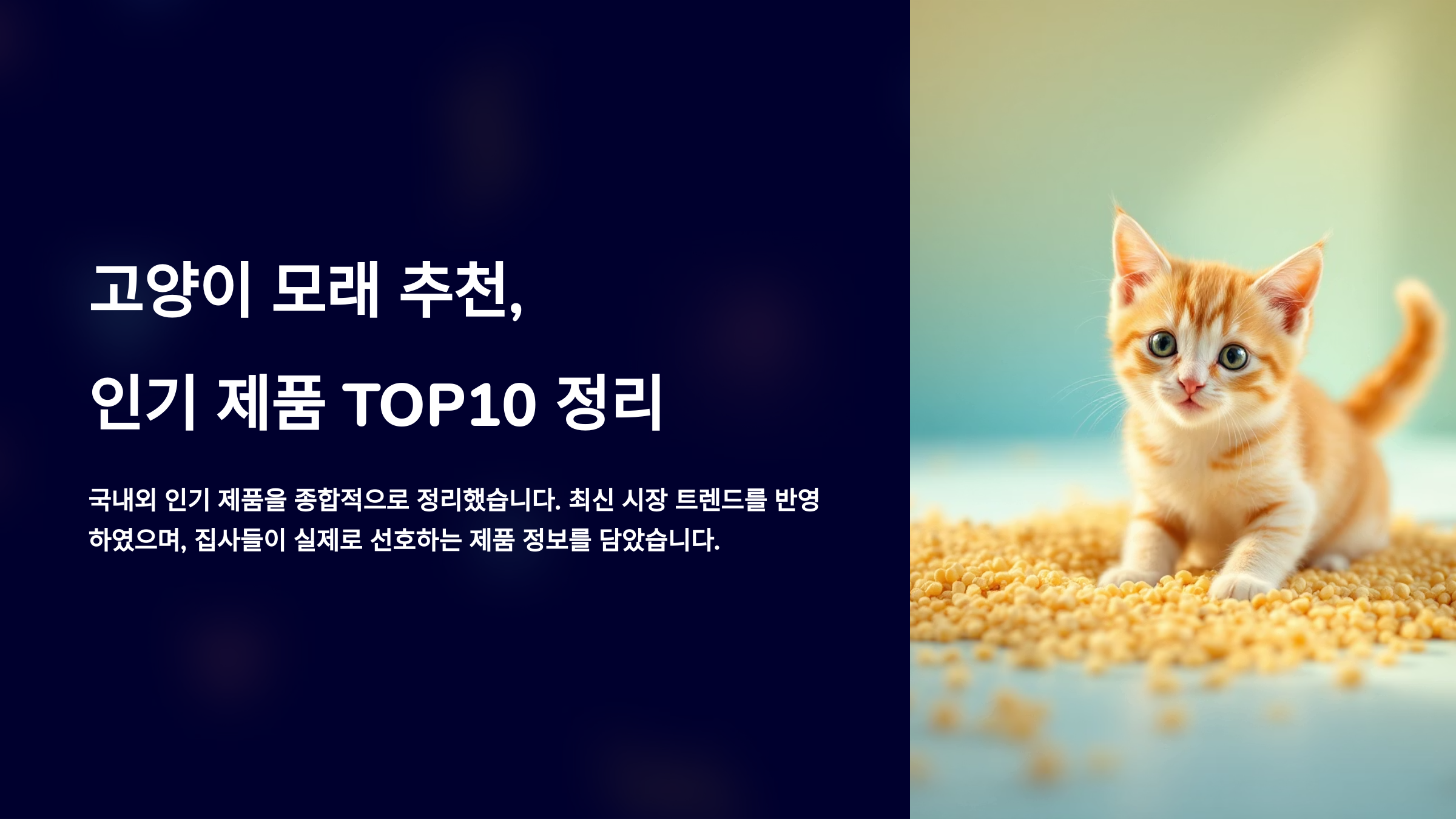 고양이 모래 추천, 인기 제품 TOP10 정리