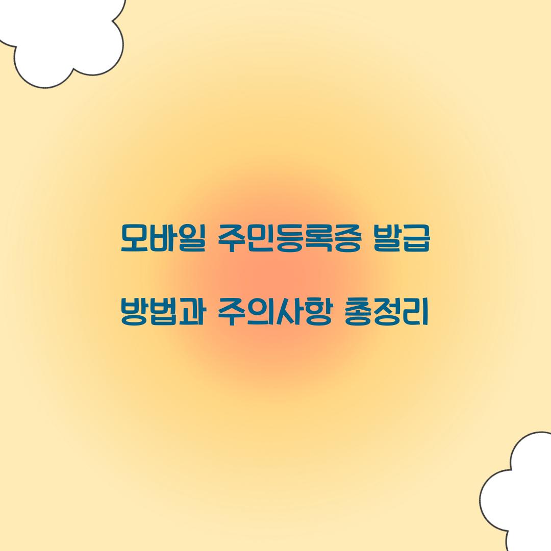 모바일 주민등록증 발급