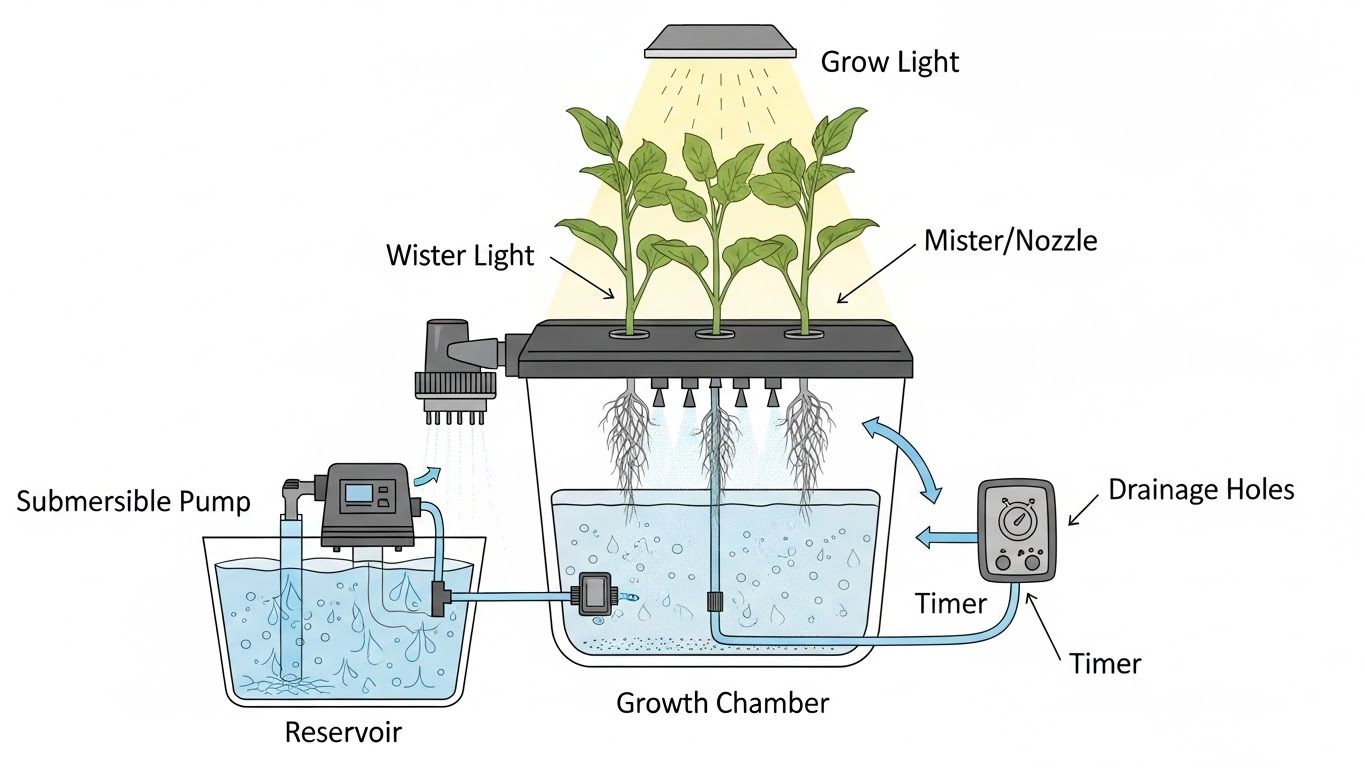 에어로포닉스 시스템의 기본 구성 요소