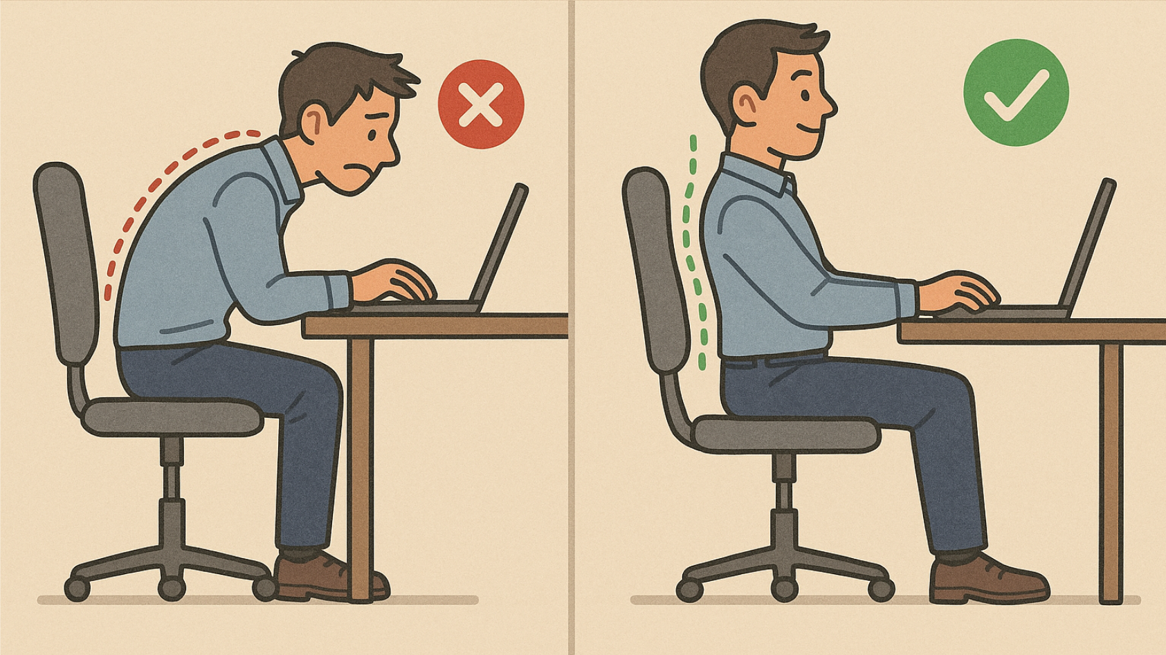 장시간 업무시 바른자세의 중요성