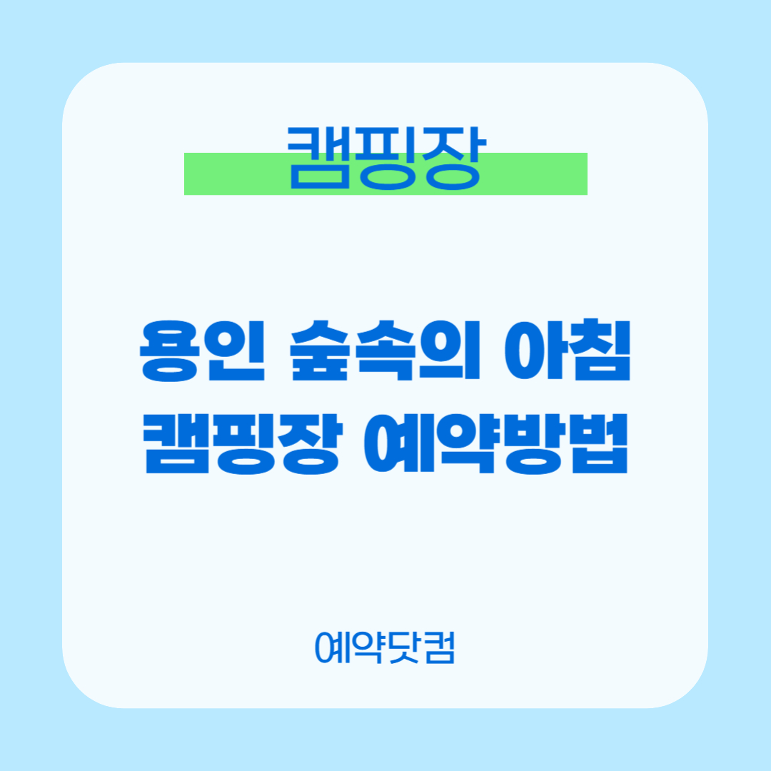 용인 숲속의 아침 캠핑장0