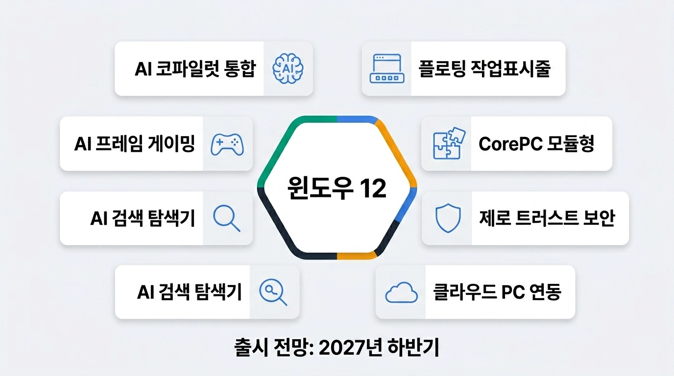 윈도우 12 출시일 새 기능 7가지 핵심 정리 인포그래픽
