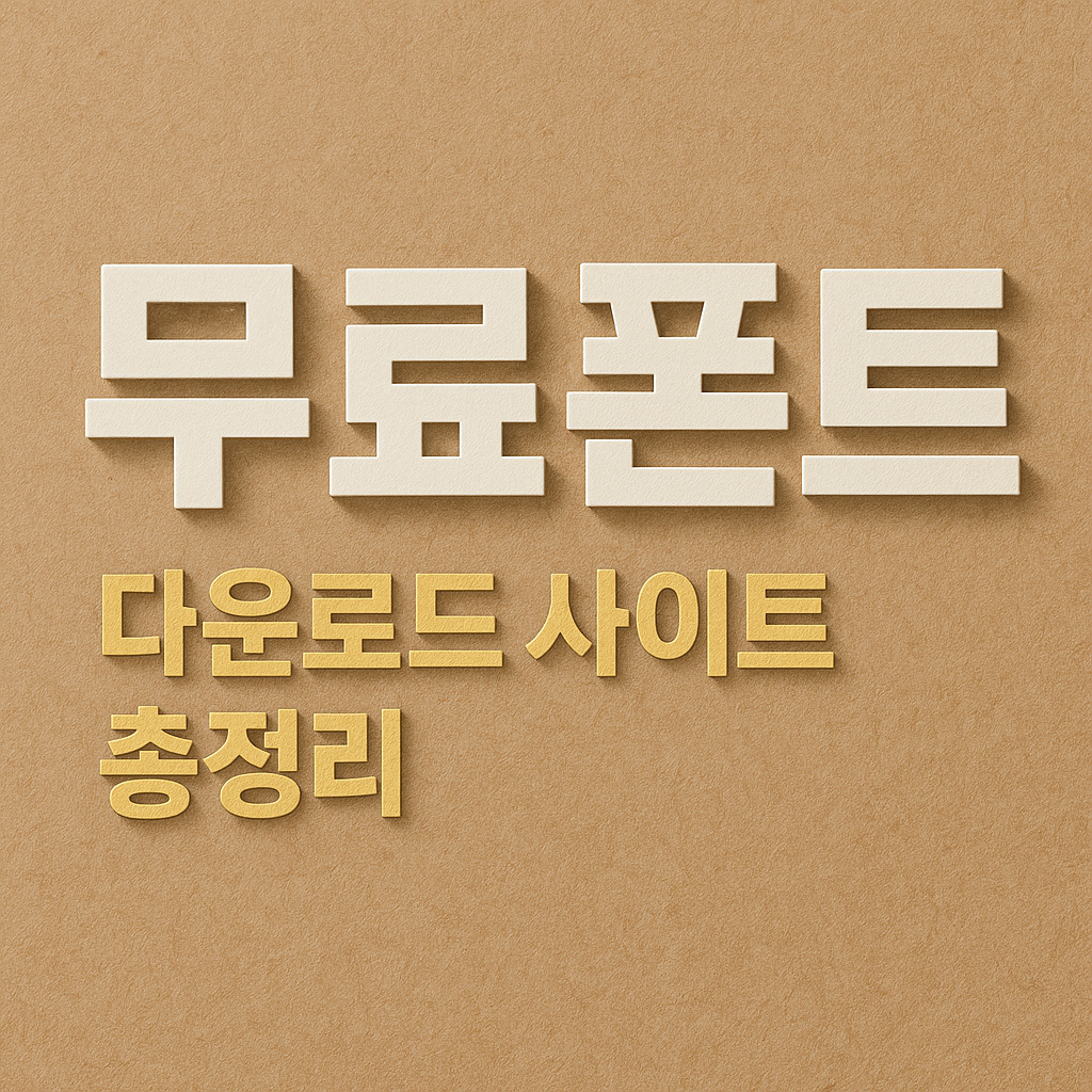 무료폰트 다운로드 사이트 총정리