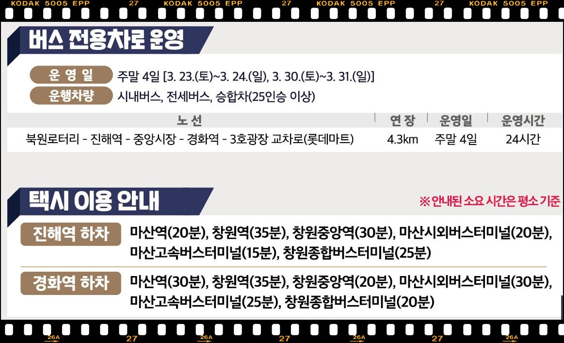 군항제_대중교통#1(출처 : 군항제 공식 홈페이지)