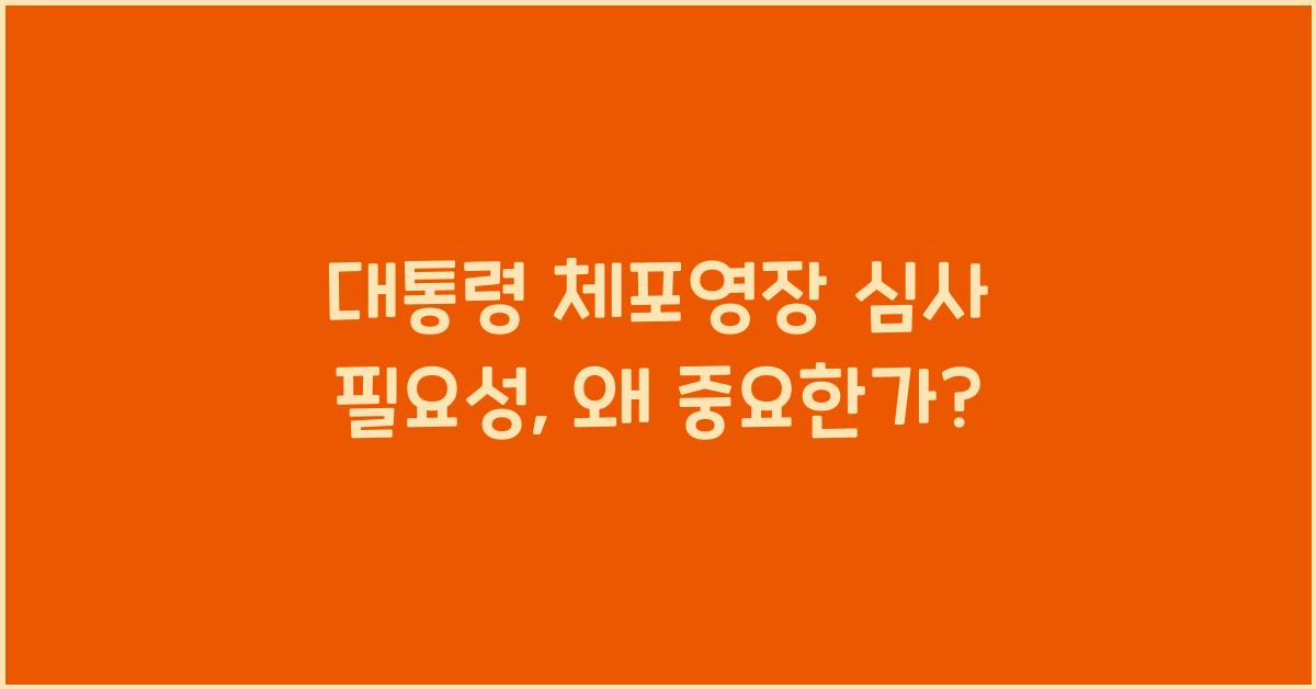 대통령 체포영장 심사 필요성