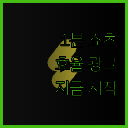 1분 쇼츠 영상 제작으로 효율적인 광