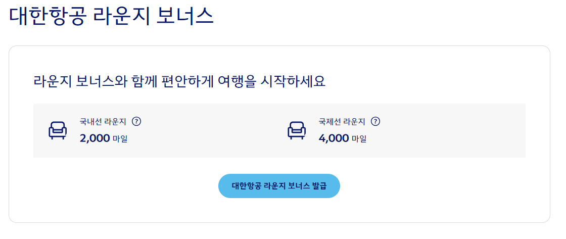대한항공 마일리지 부가서비스